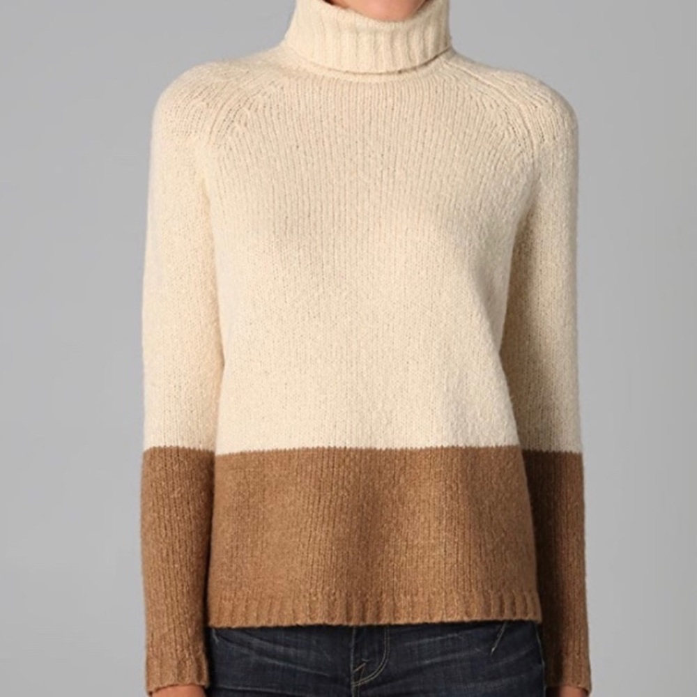 Vince colorblock turtleneck sweater